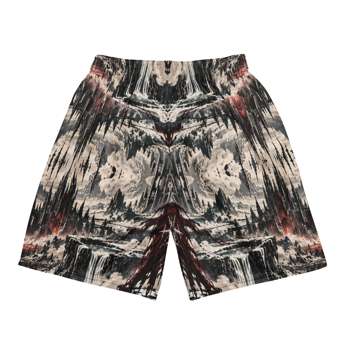 ICYS WORLD Skull Mesh Shorts – all-over print mesh shorts, back view