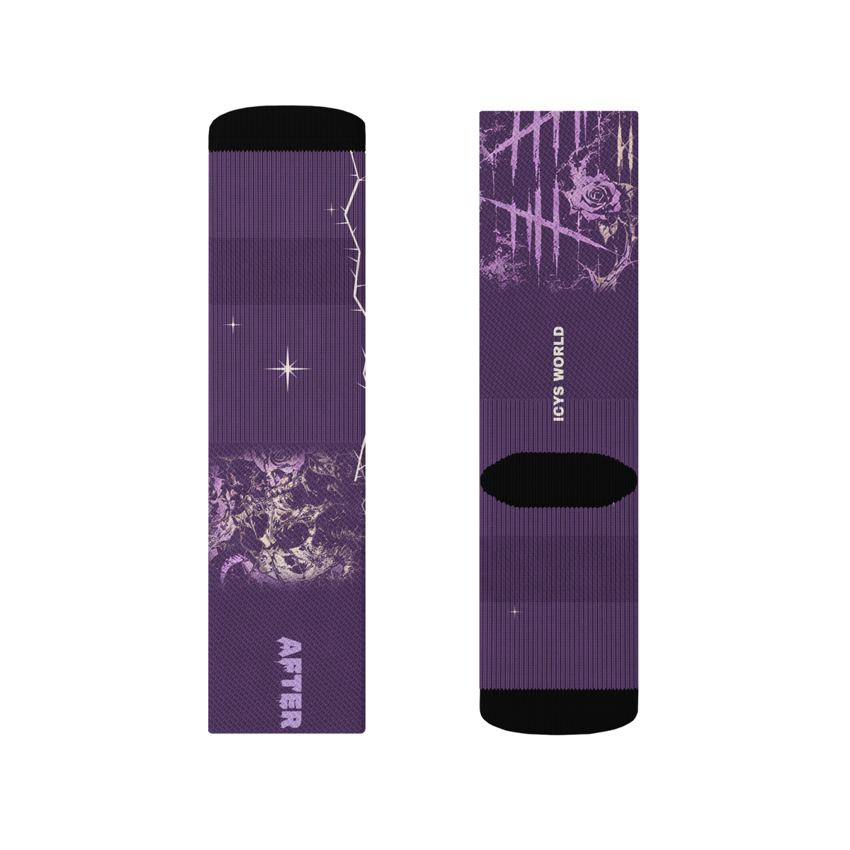 ICYS WORLD After Tour socks, detail view