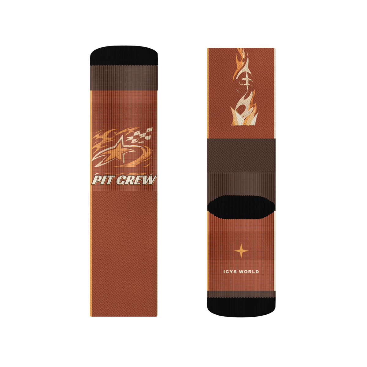 ICYS WORLD Pit Crew socks, detail view