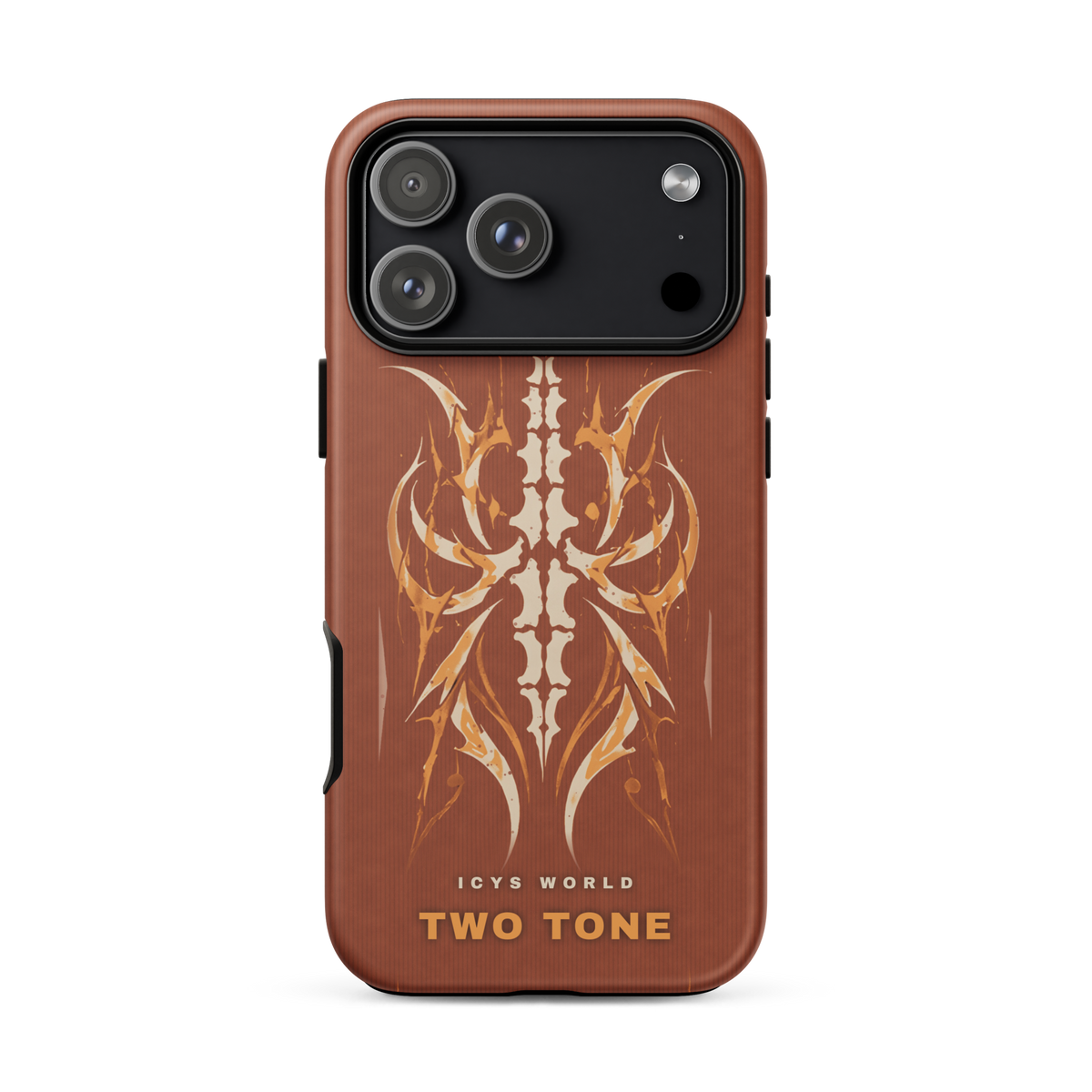 ICYS WORLD Two Tone iPhone case on iPhone 18 Pro Max, matte finish