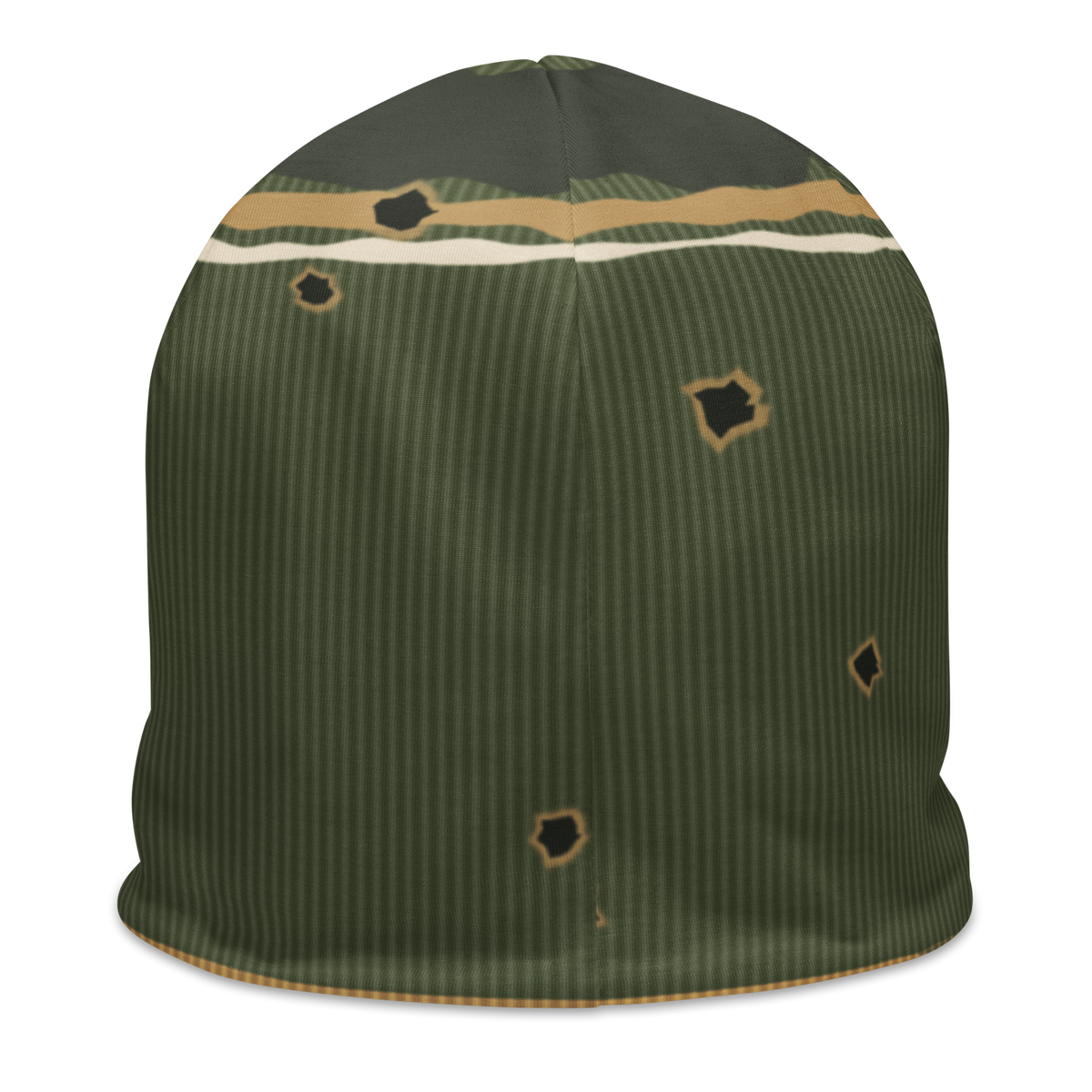 ICYS WORLD Hem Damage beanie, back view