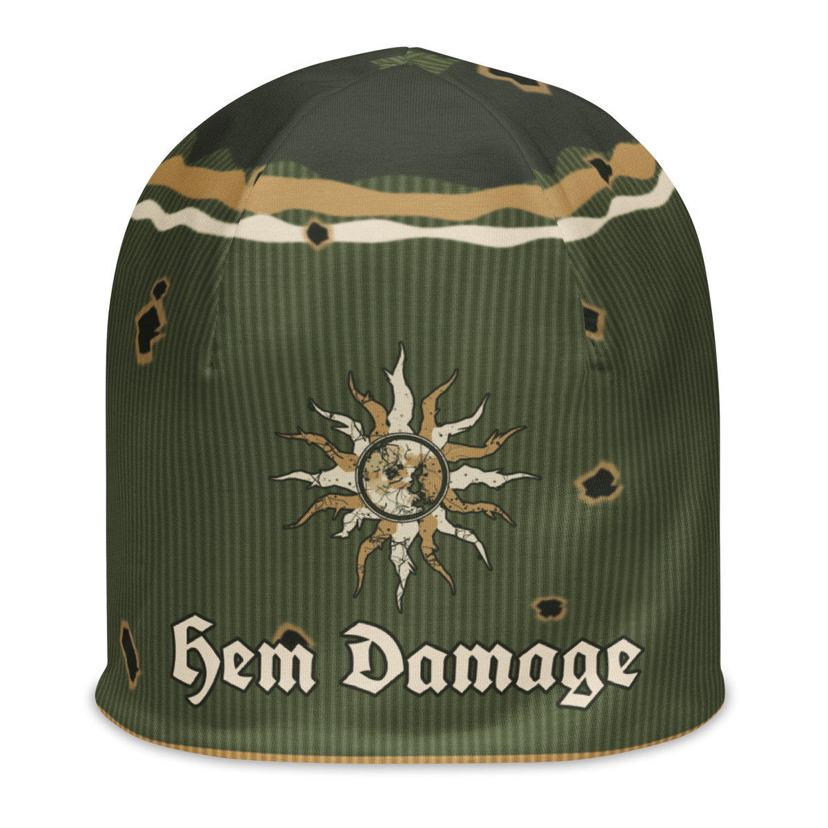 ICYS WORLD Hem Damage beanie, front view