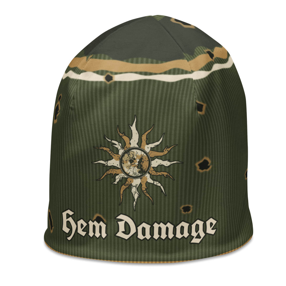 ICYS WORLD Hem Damage beanie, left front view