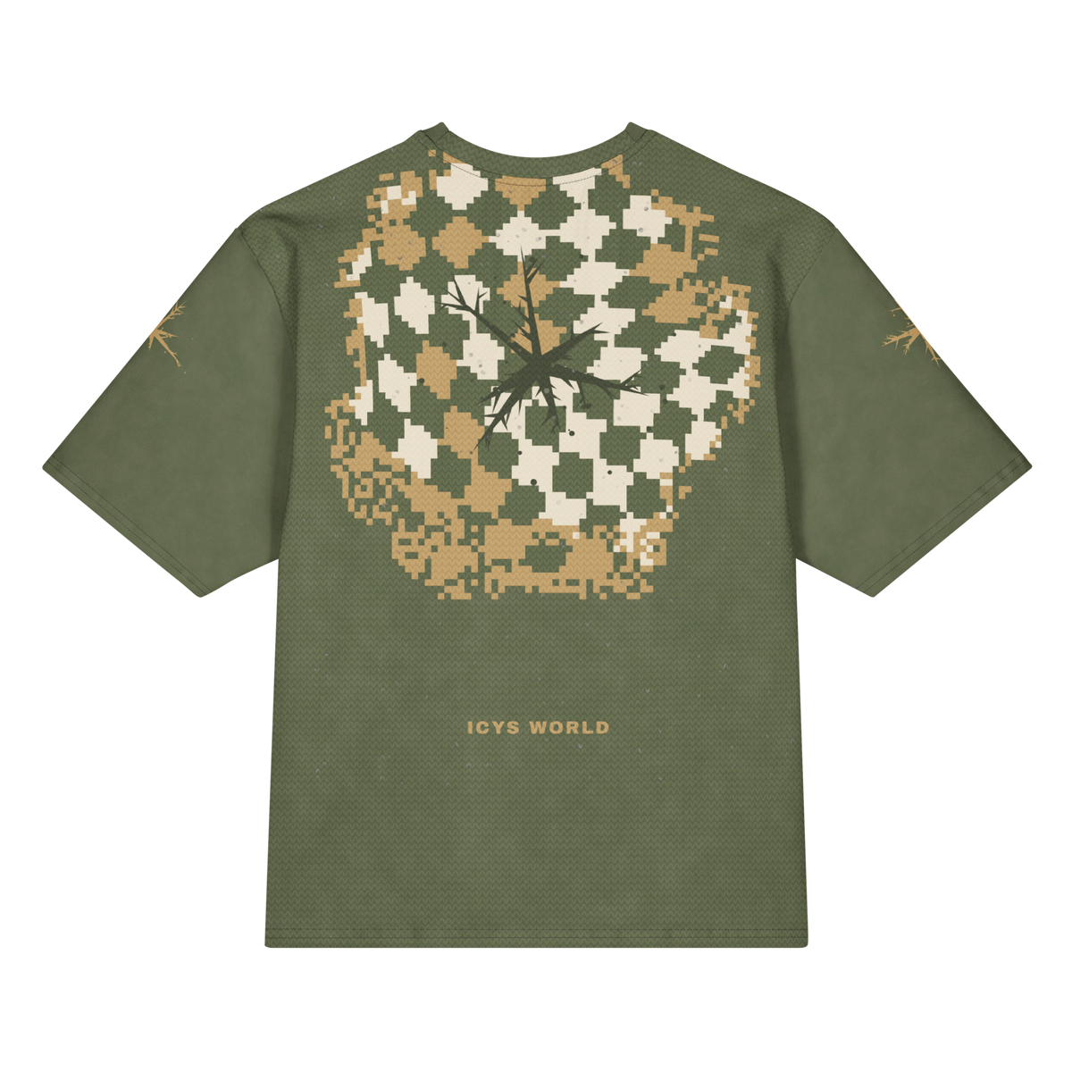 ICYS WORLD Grid Lock tee, back view