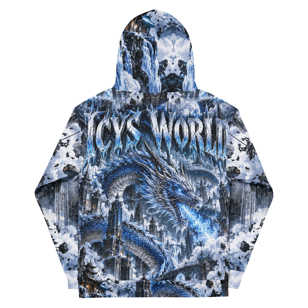 ICYS WORLD Dragon All-Over Hoodie – all-over print hoodie, back view