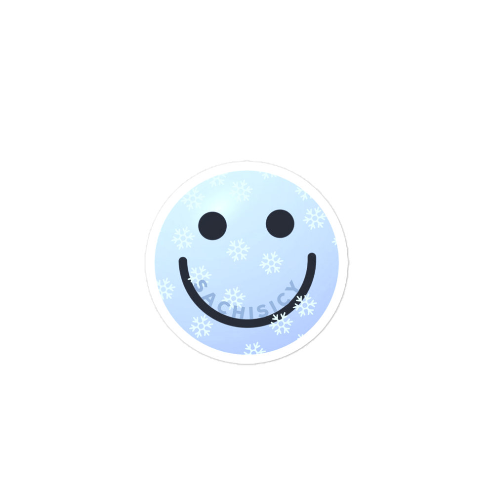 ICYS WORLD Smiley vinyl sticker – white