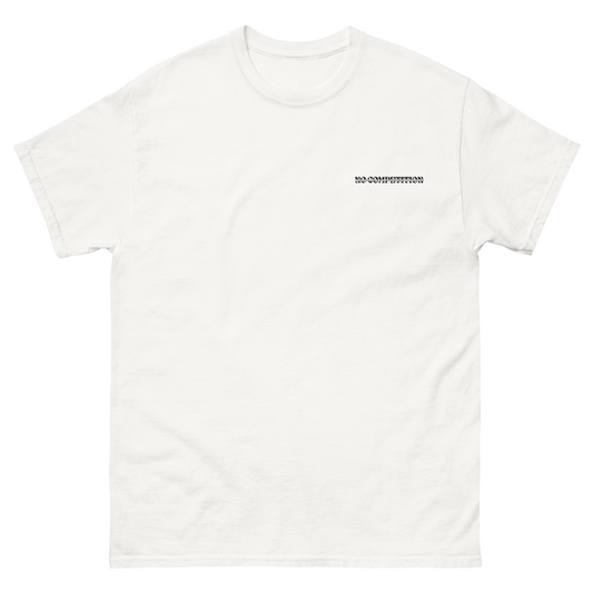 No Competition Tee – iced-out streetwear graphic tee, white, front view