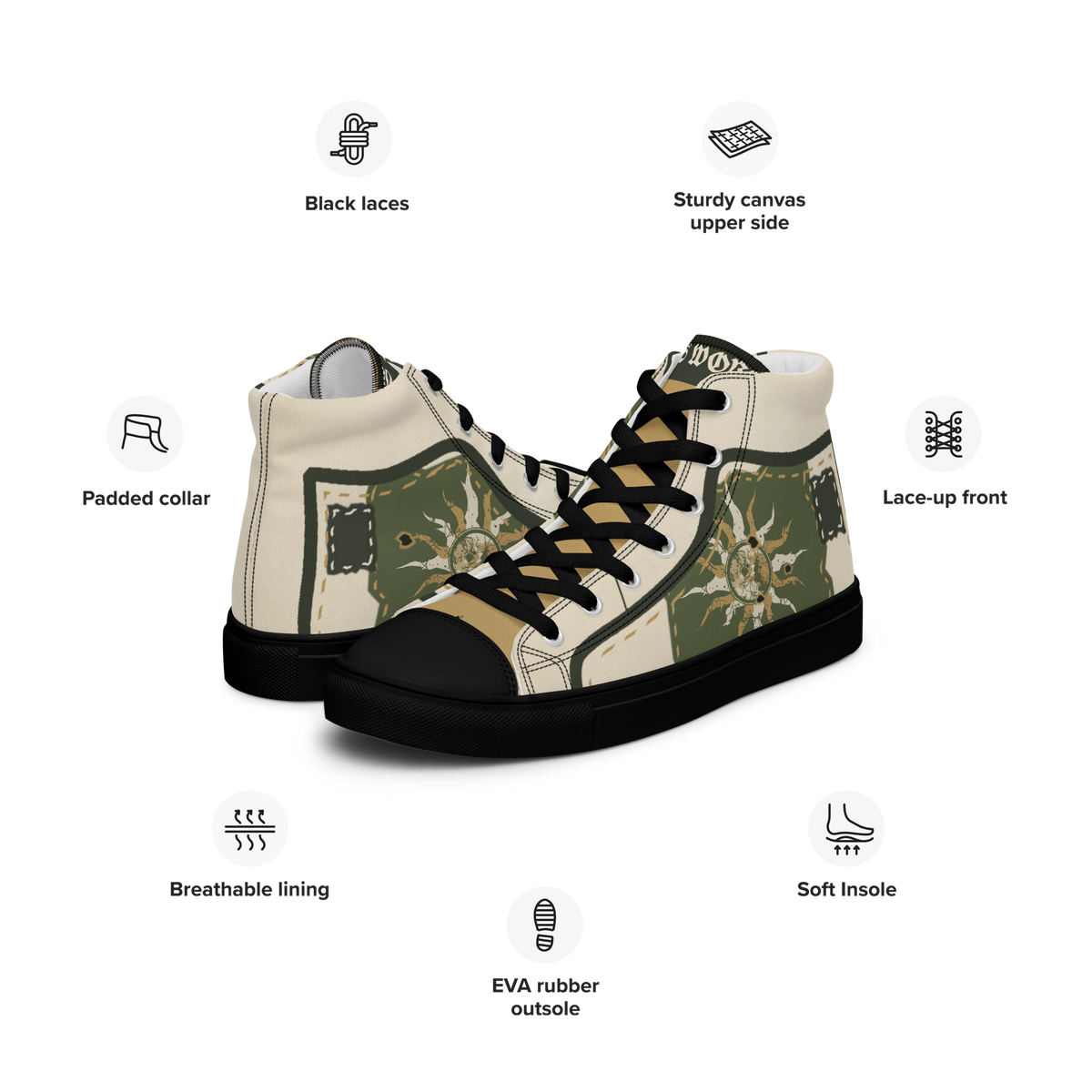 ICYS WORLD Hem Damage high-top sneakers, left view
