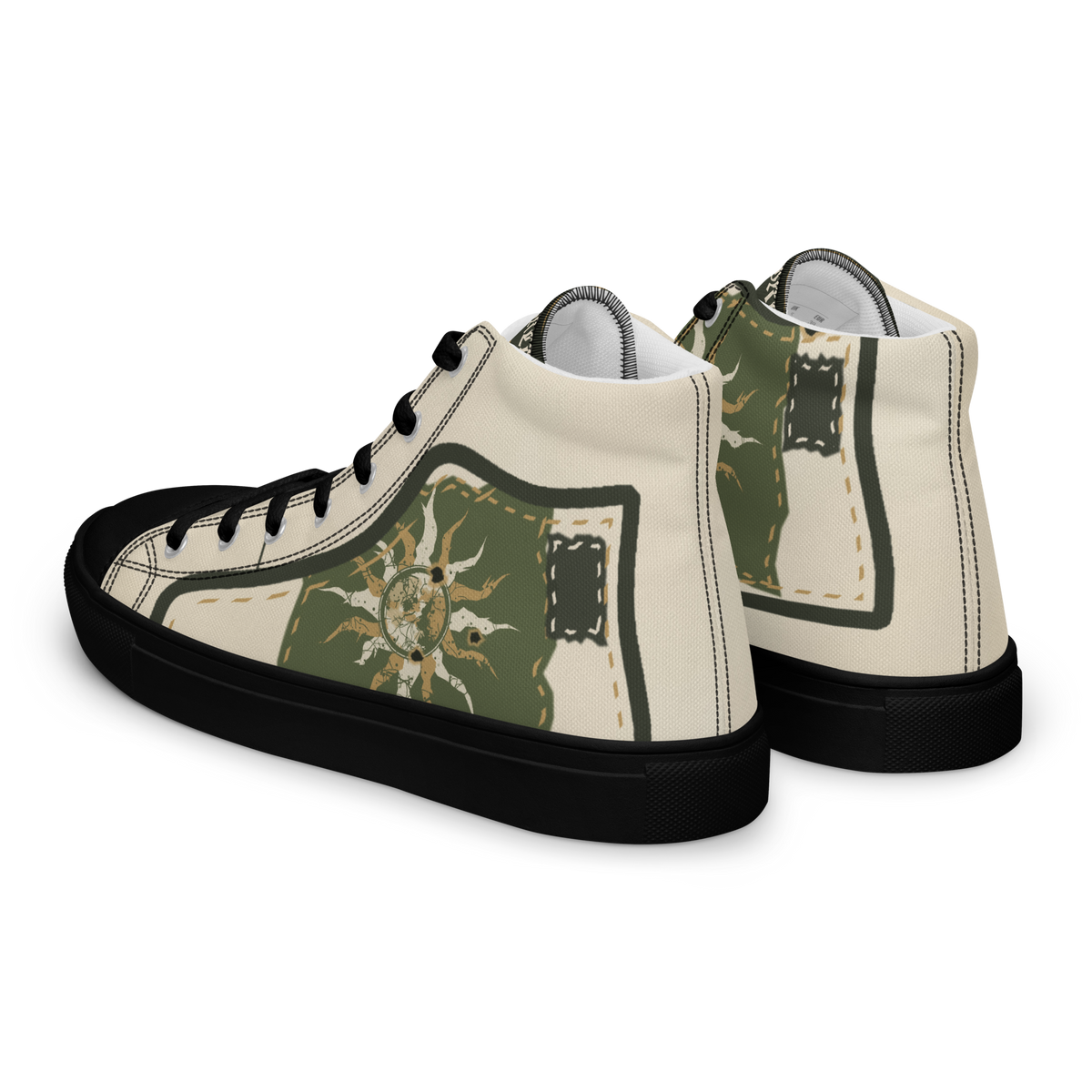 ICYS WORLD Hem Damage high-top sneakers, back view