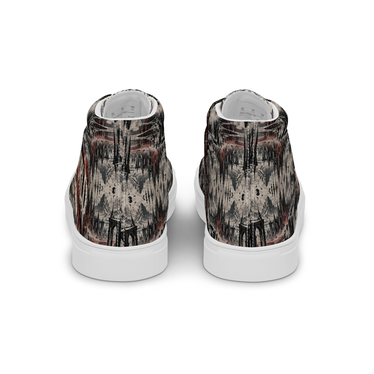 ICYS WORLD Skull High-Tops – all-over print high-top sneakers, back view