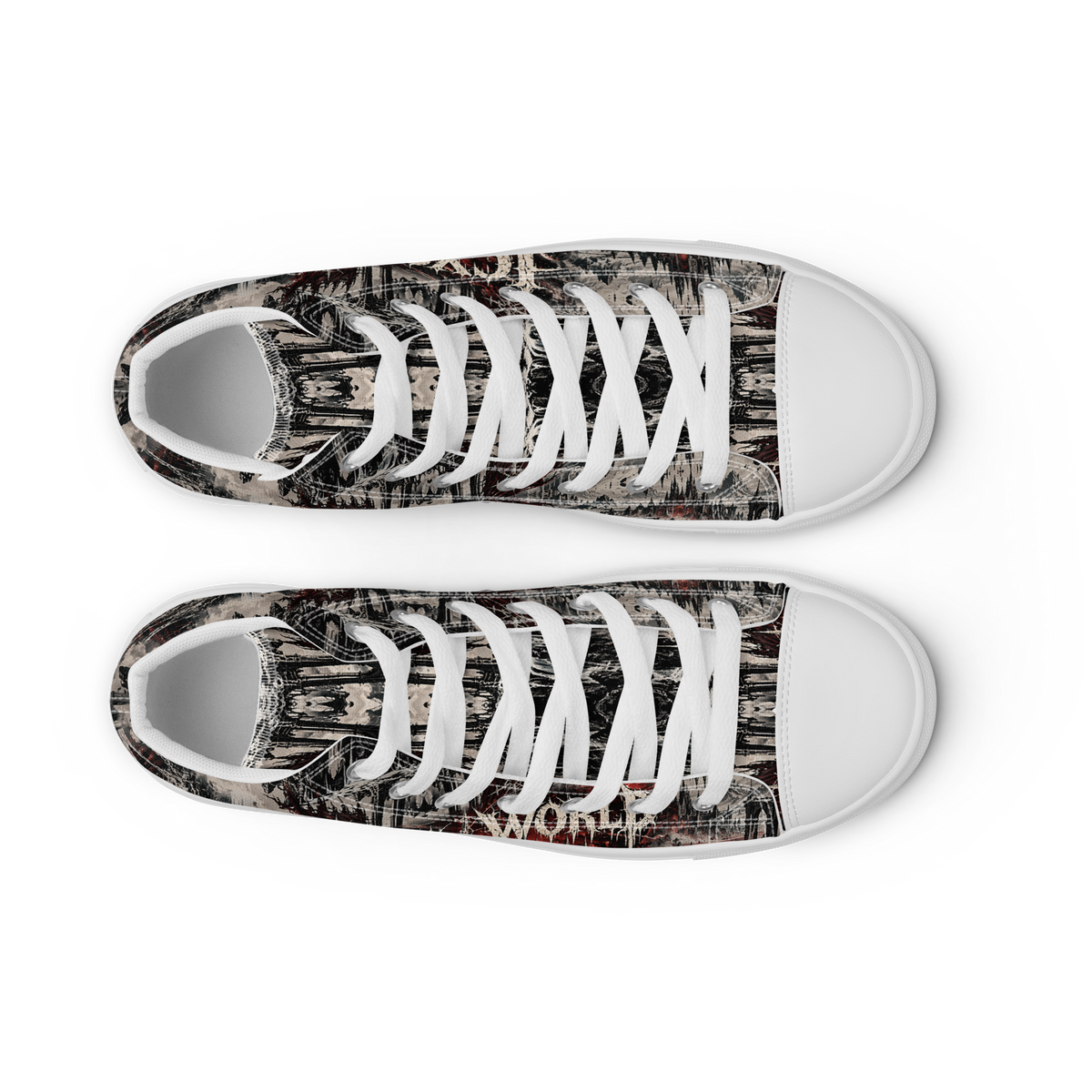 ICYS WORLD Skull High-Tops – all-over print high-top sneakers, top view