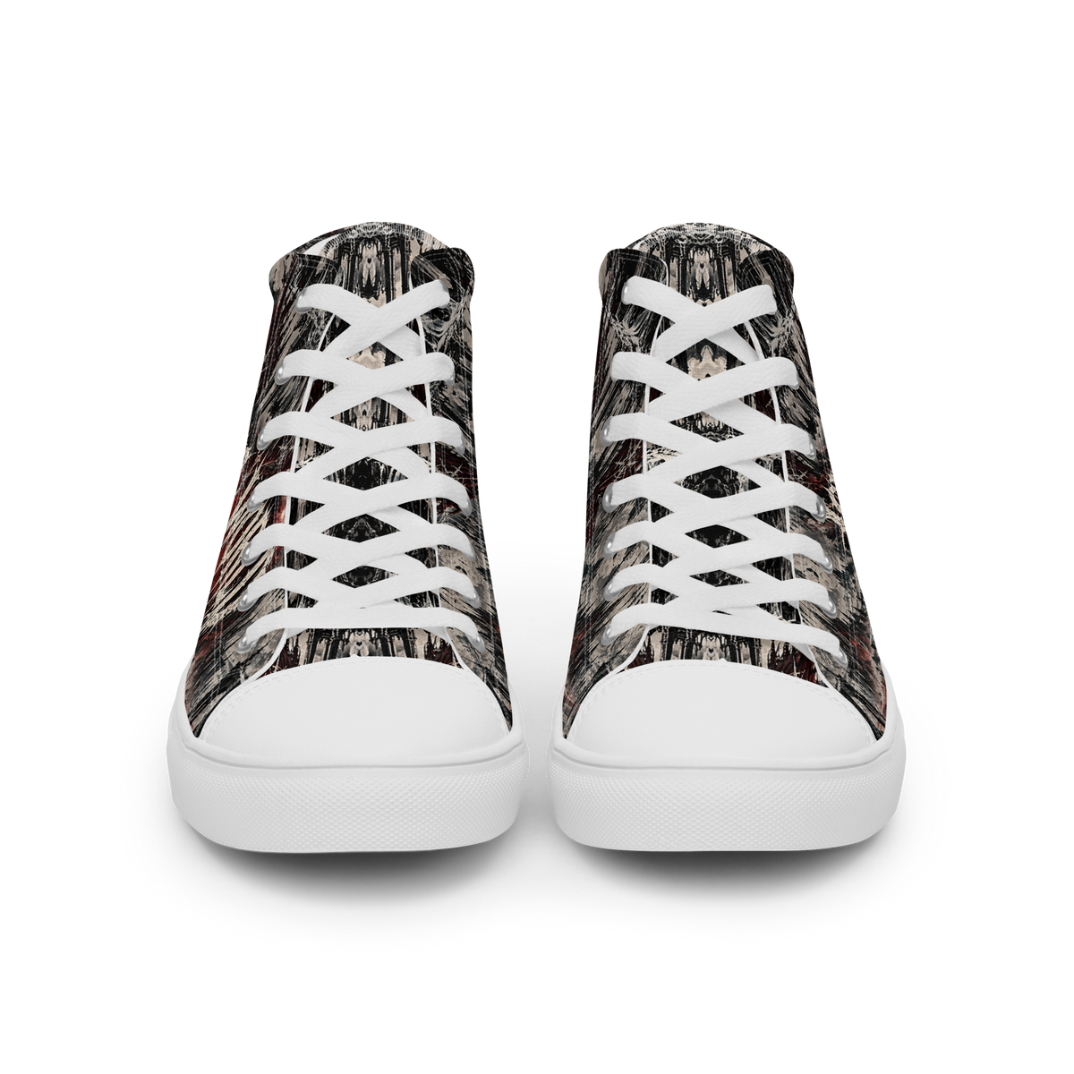 ICYS WORLD Skull High-Tops – all-over print high-top sneakers, front view
