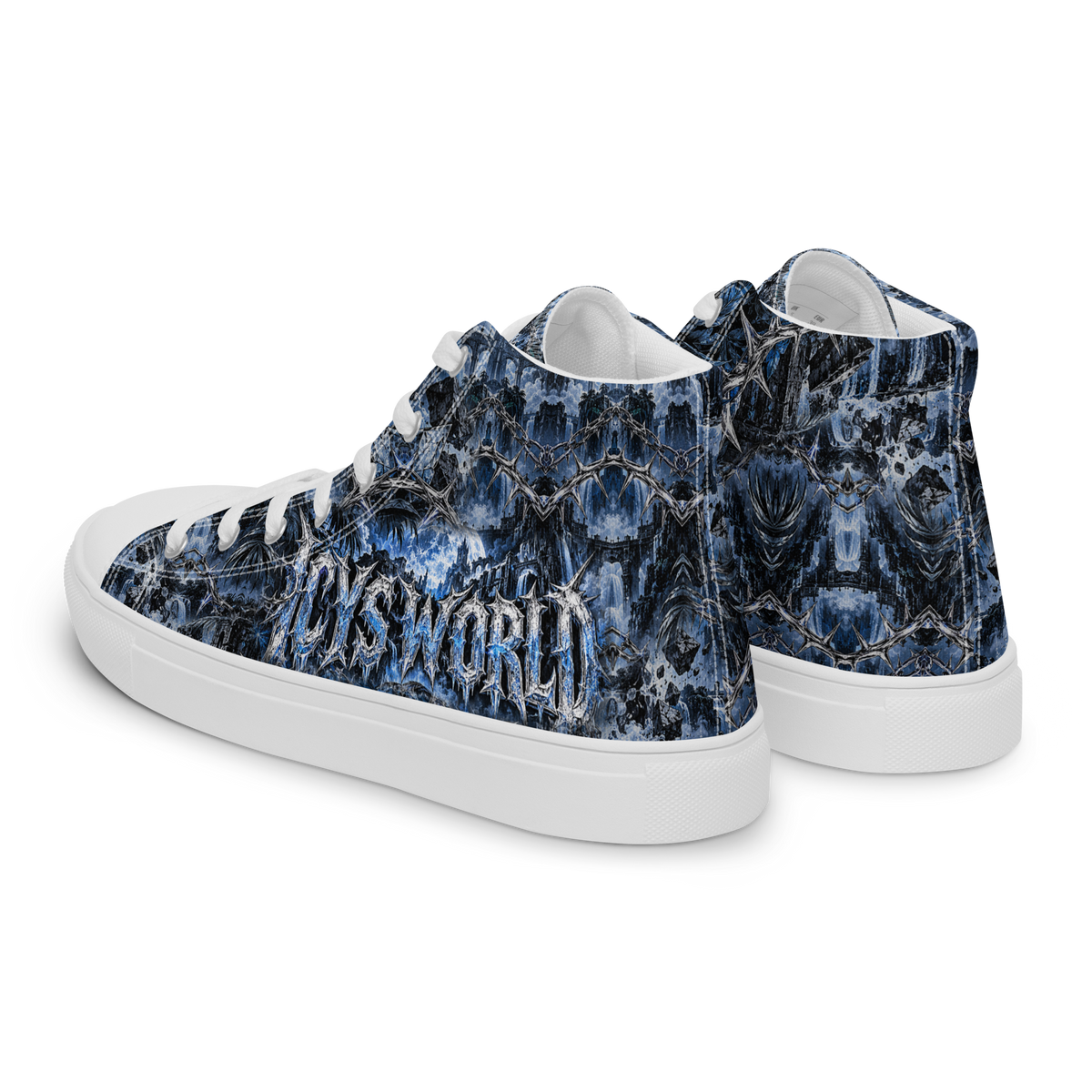 ICYS WORLD Frozen Kingdom High-Tops – all-over print high-top sneakers, left back view