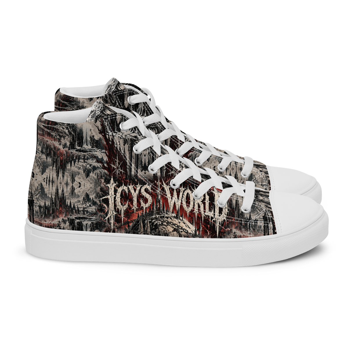 ICYS WORLD Skull High-Tops – all-over print high-top sneakers, right view