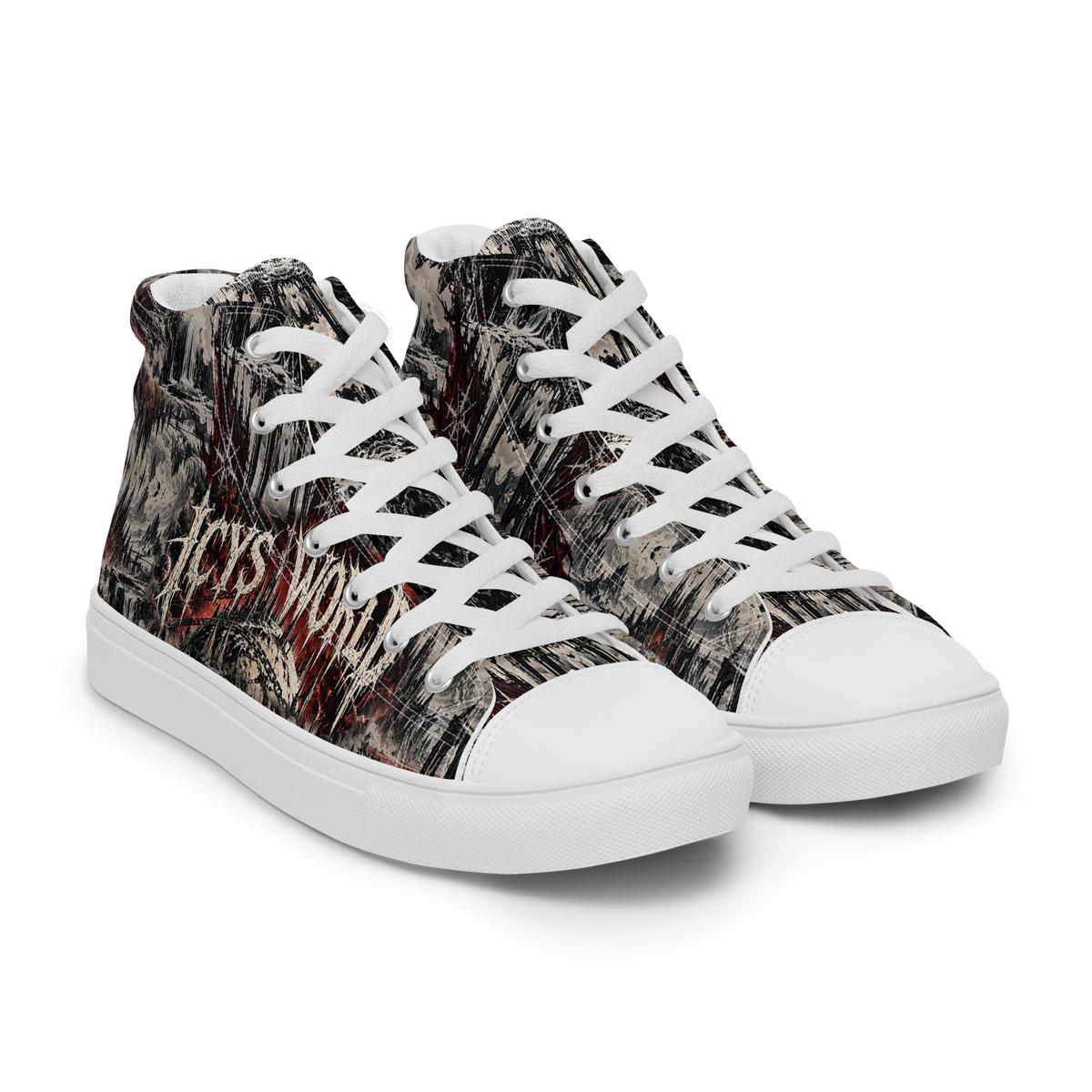 ICYS WORLD Skull High-Tops – all-over print high-top sneakers, right front view
