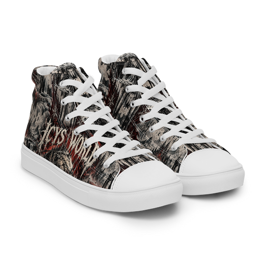 ICYS WORLD Skull High-Tops – all-over print high-top sneakers, right front view