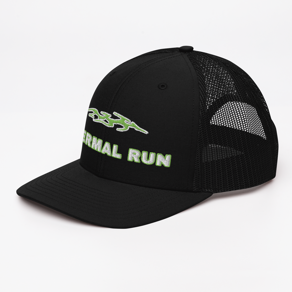 ICYS WORLD Thermal Run trucker hat, left front view