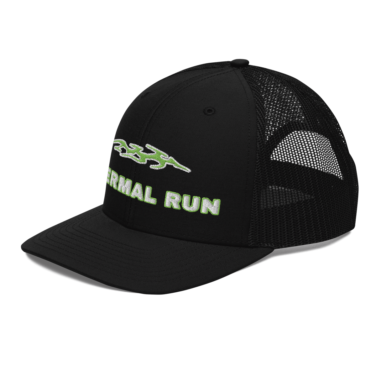 ICYS WORLD Thermal Run trucker hat, left front view