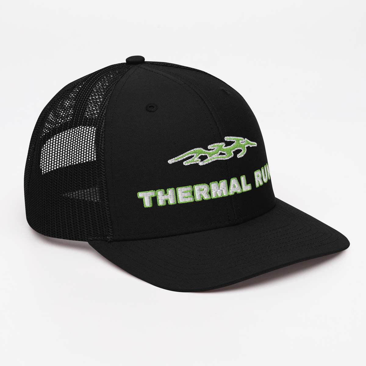 ICYS WORLD Thermal Run trucker hat, right front view