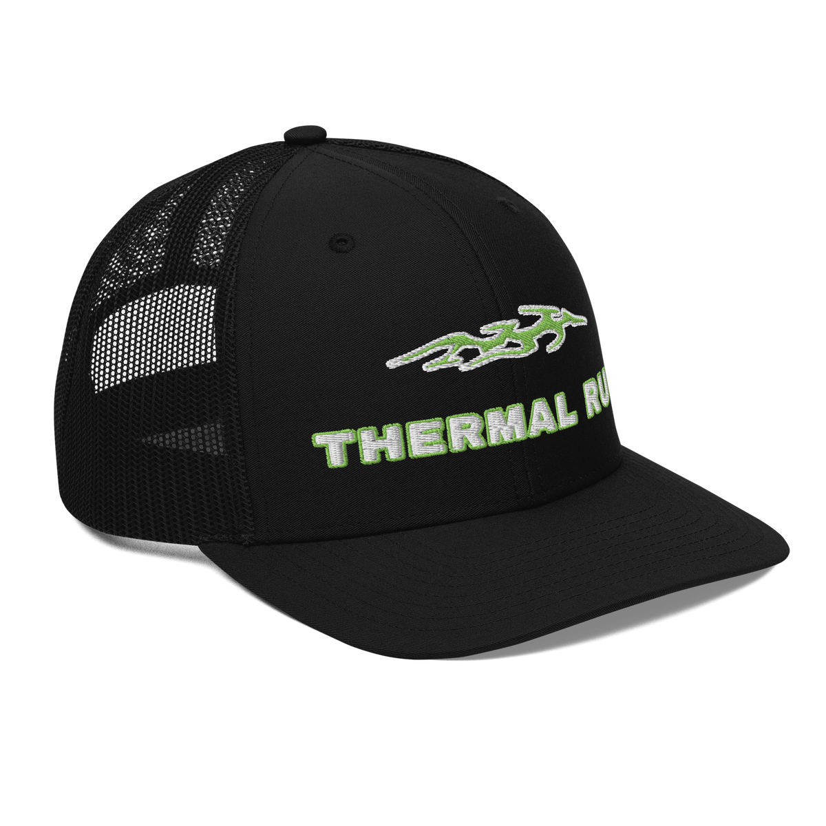 ICYS WORLD Thermal Run trucker hat, right front view