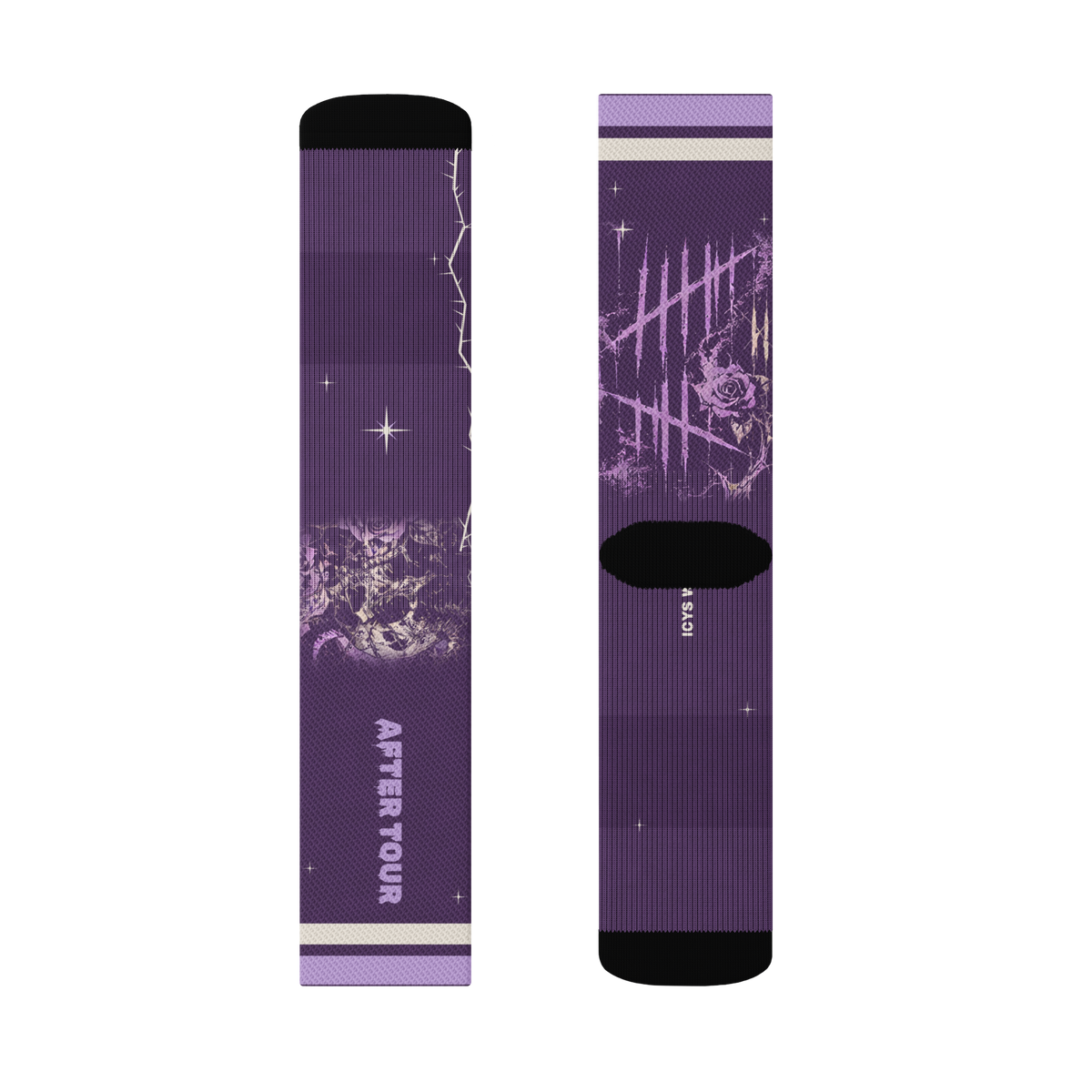 ICYS WORLD After Tour socks, detail view