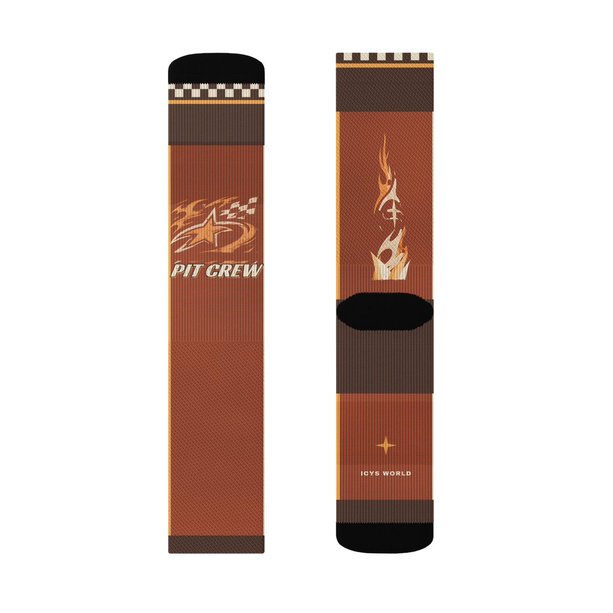 ICYS WORLD Pit Crew socks, detail view