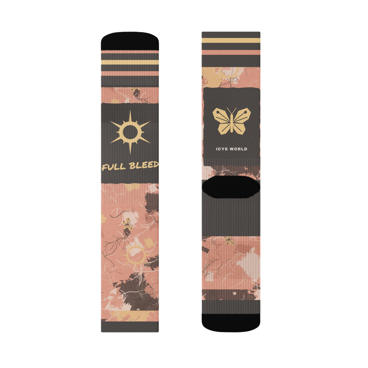 ICYS WORLD Full Bleed socks, detail view