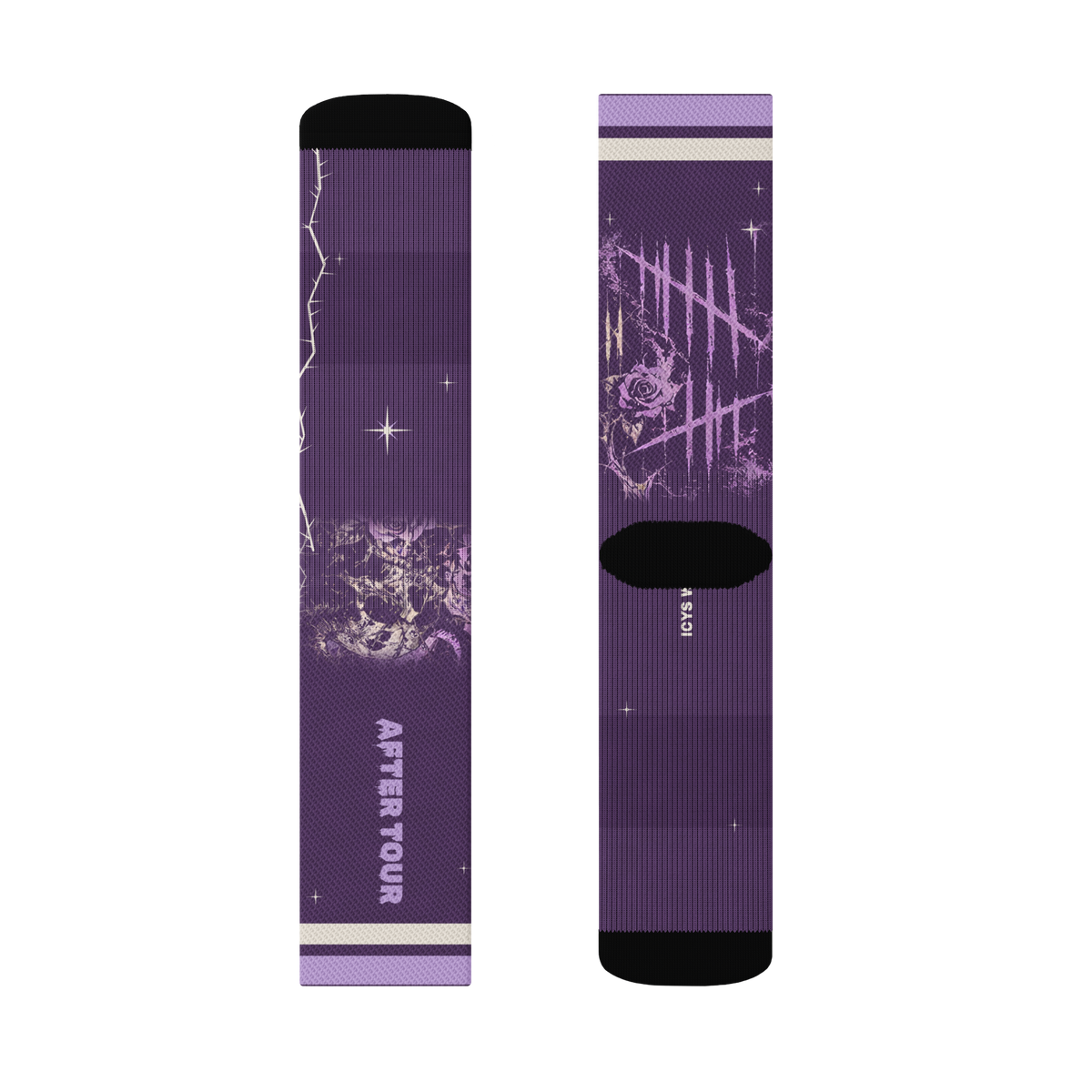 ICYS WORLD After Tour socks, detail view
