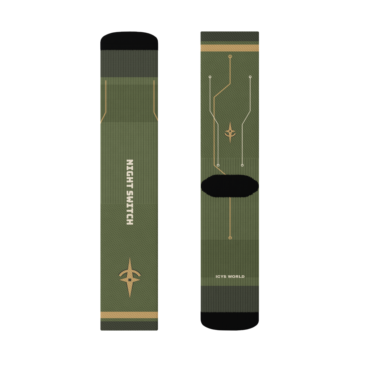 ICYS WORLD Night Switch socks, detail view
