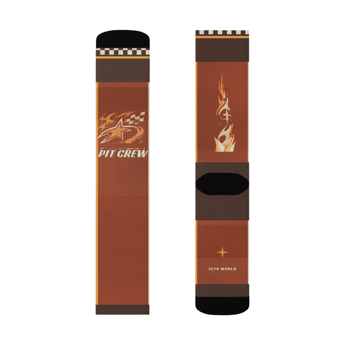 ICYS WORLD Pit Crew socks, detail view