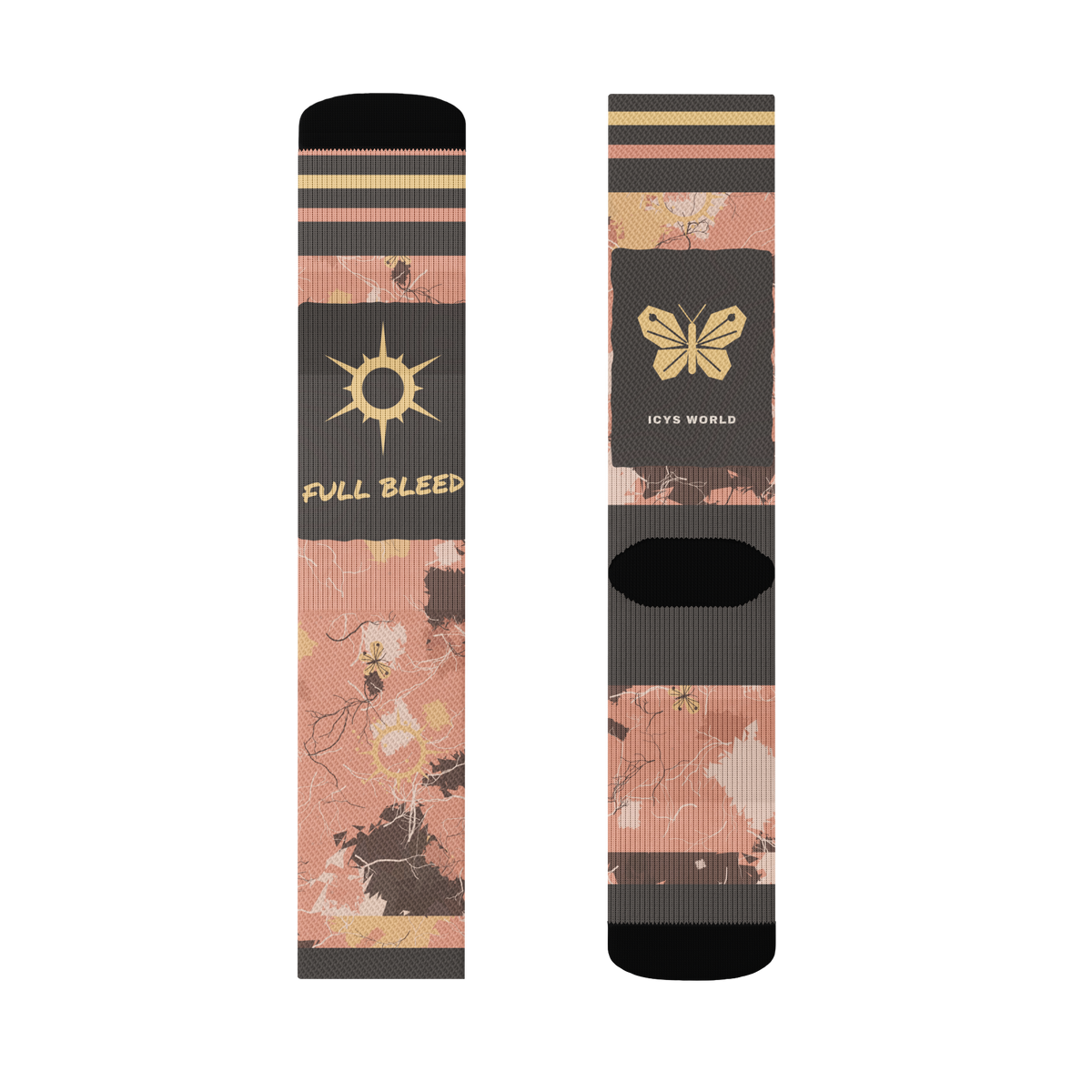 ICYS WORLD Full Bleed socks, detail view