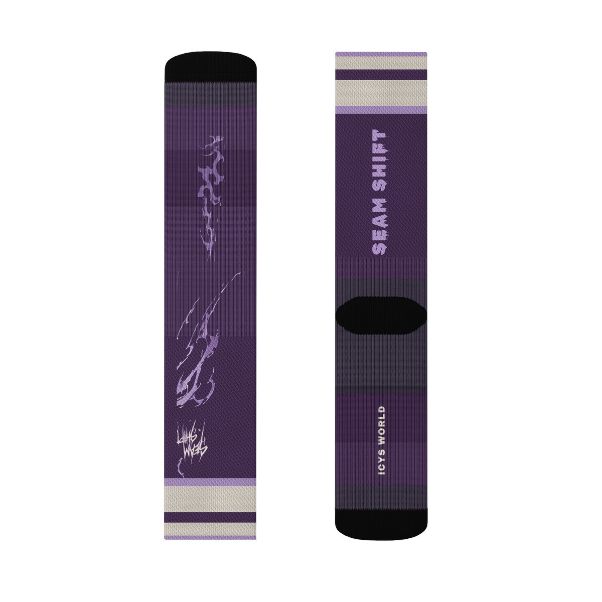 ICYS WORLD Seam Shift socks, detail view