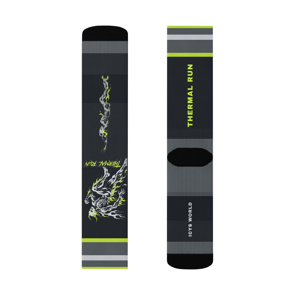 ICYS WORLD Thermal Run socks, detail view