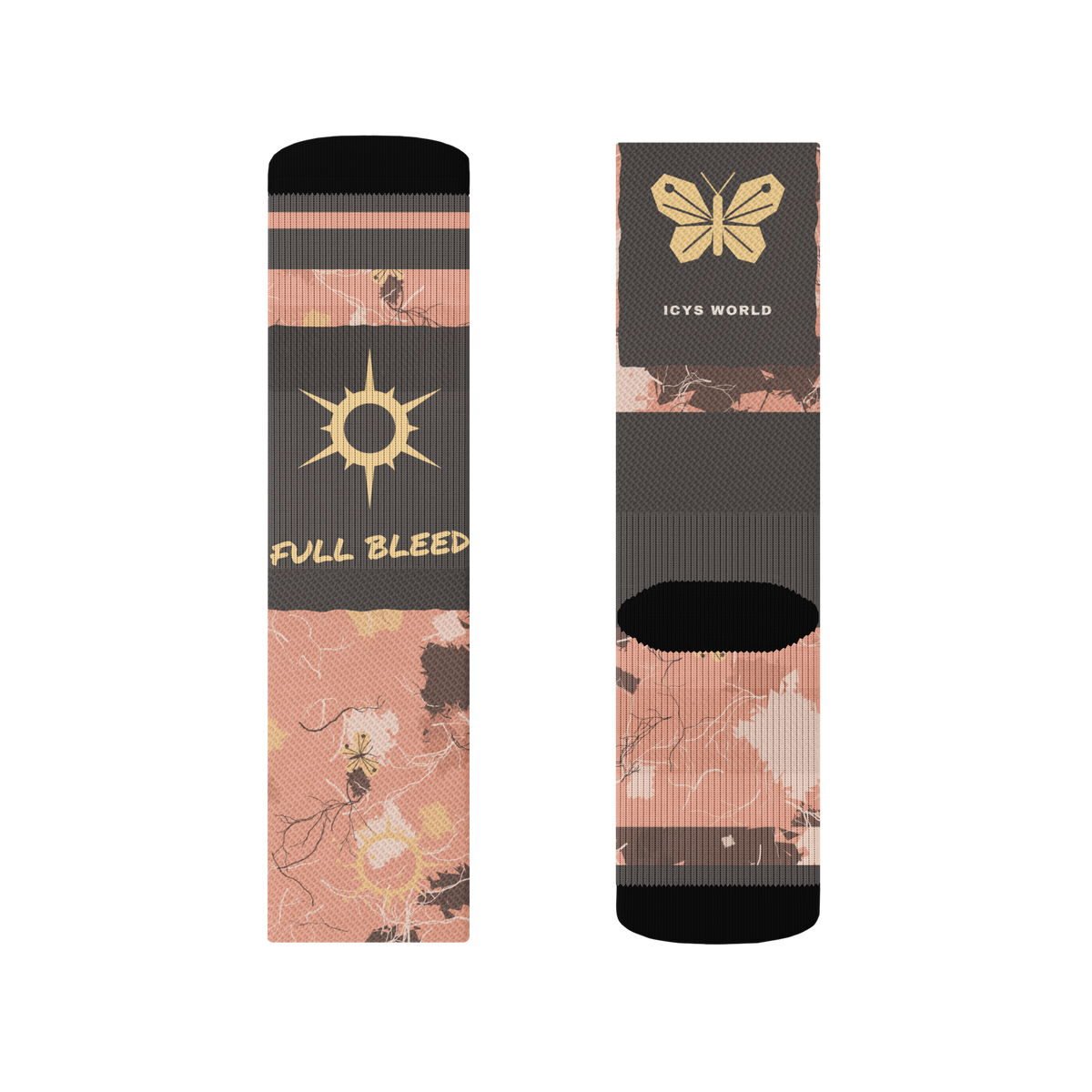 ICYS WORLD Full Bleed socks, detail view