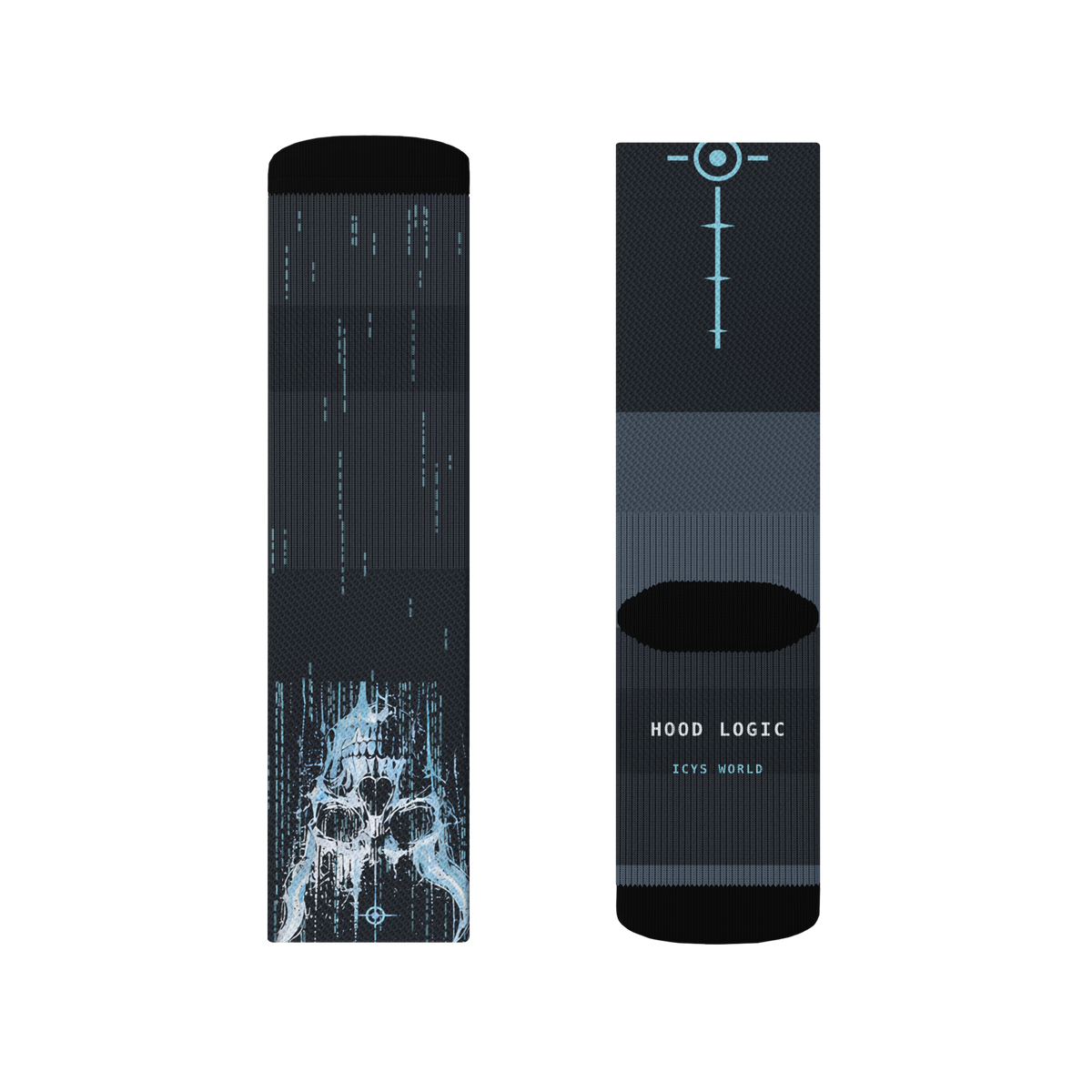 ICYS WORLD Hood Logic socks, detail view