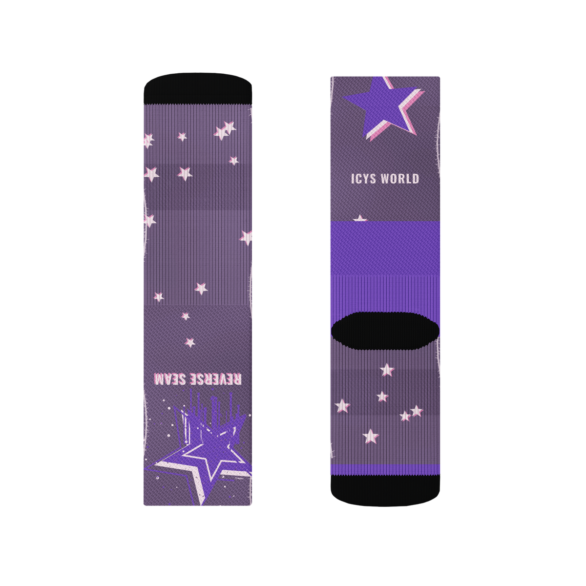 ICYS WORLD Reverse Seam socks, detail view