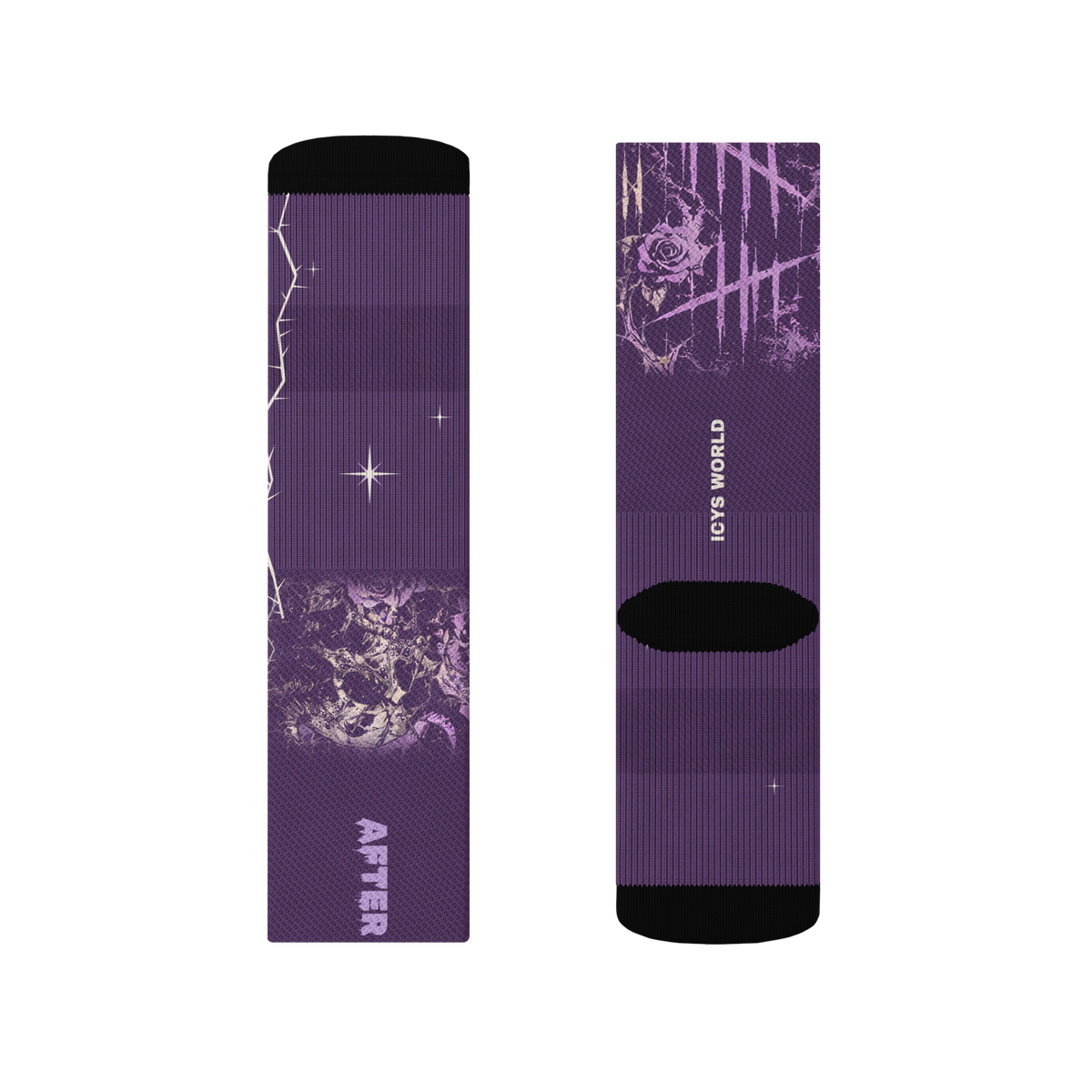 ICYS WORLD After Tour socks, detail view