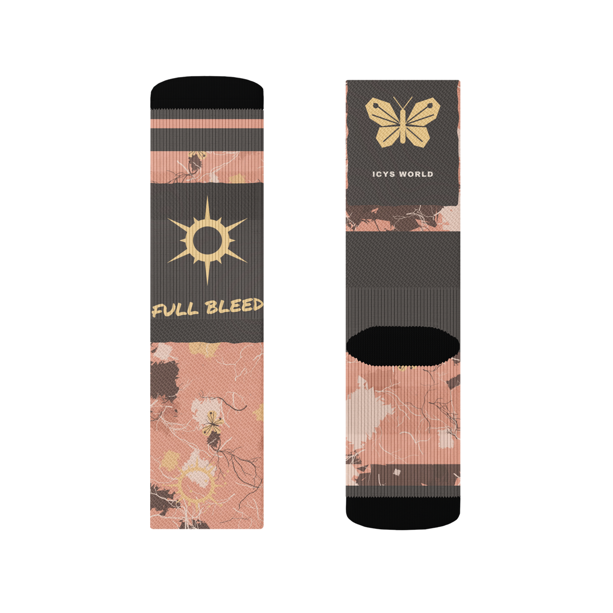 ICYS WORLD Full Bleed socks, detail view