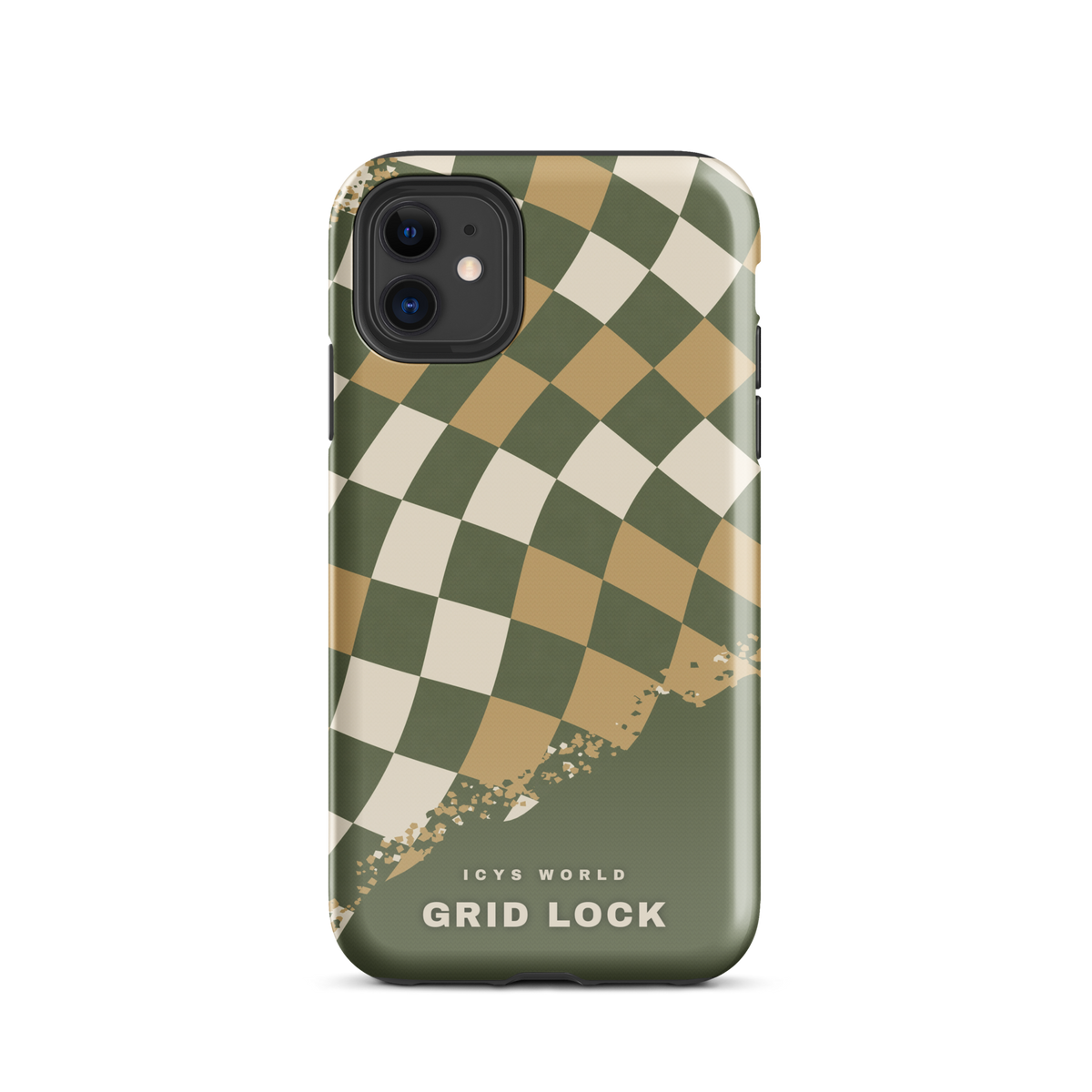 ICYS WORLD Grid Lock iPhone case on iPhone 11, glossy finish