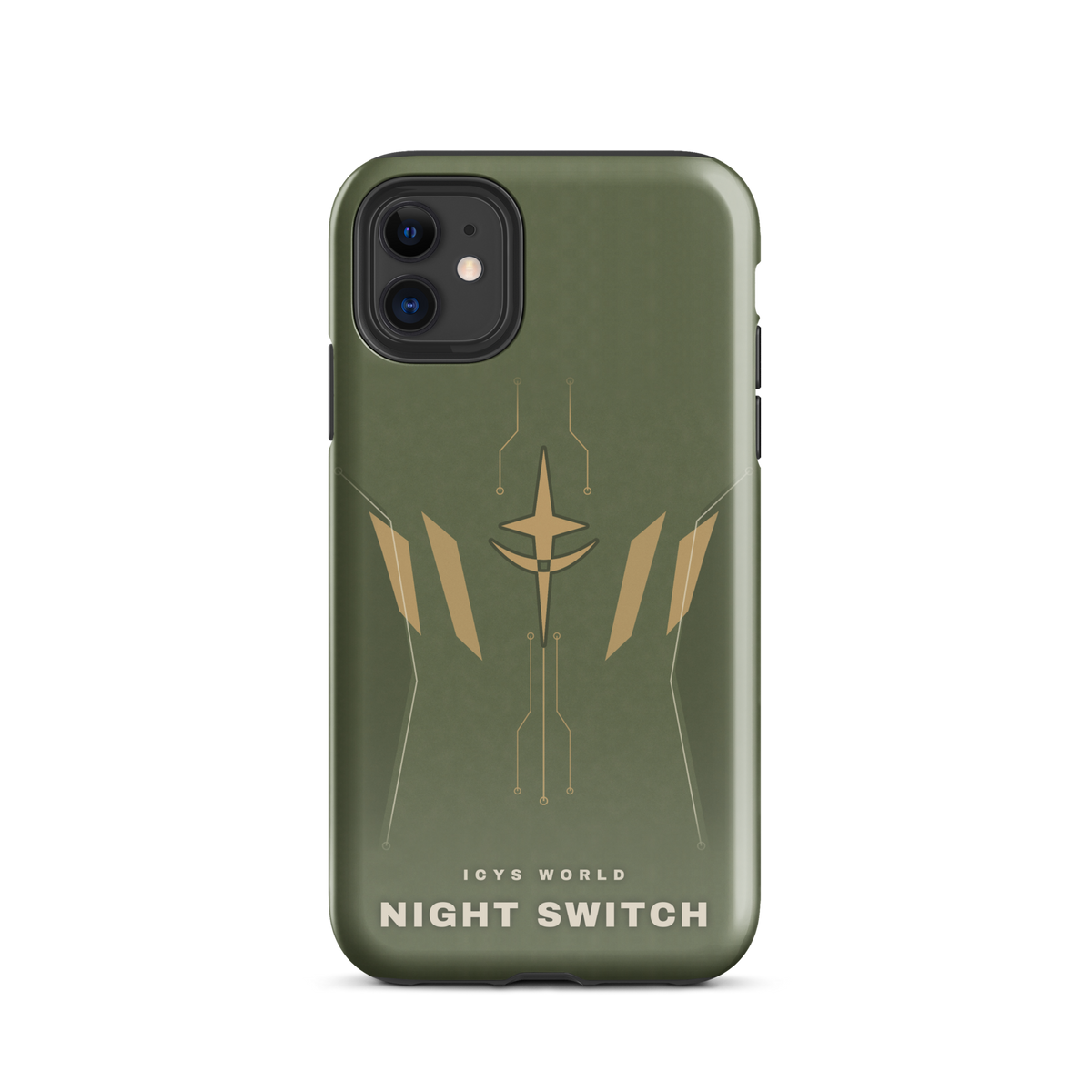 ICYS WORLD Night Switch iPhone case on iPhone 11, glossy finish