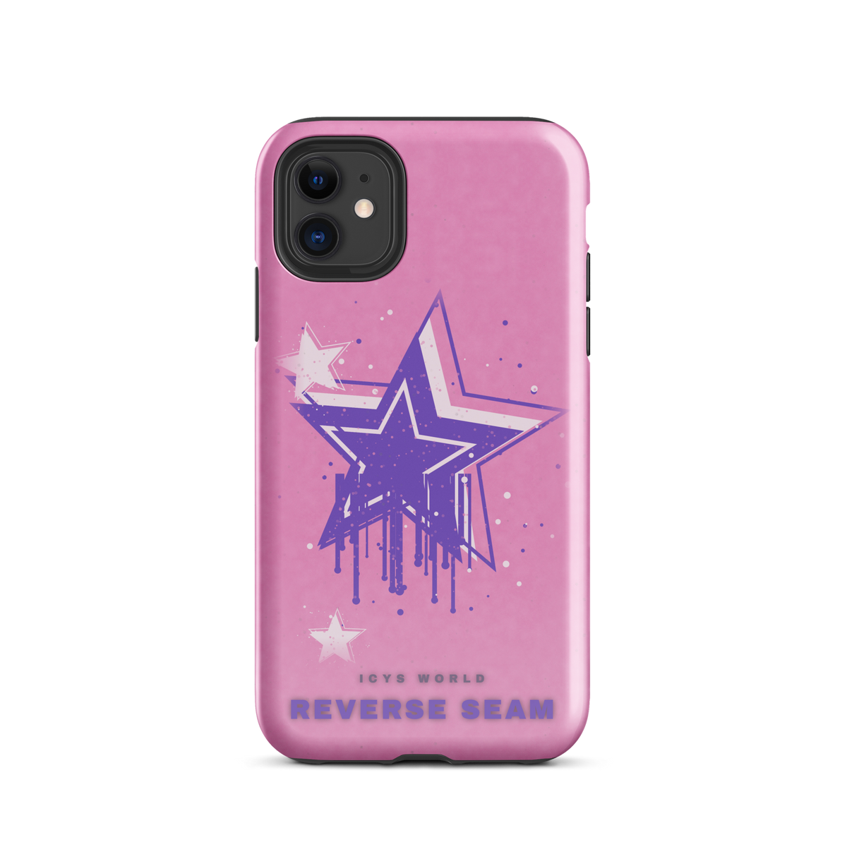 ICYS WORLD Reverse Seam iPhone case on iPhone 11, glossy finish