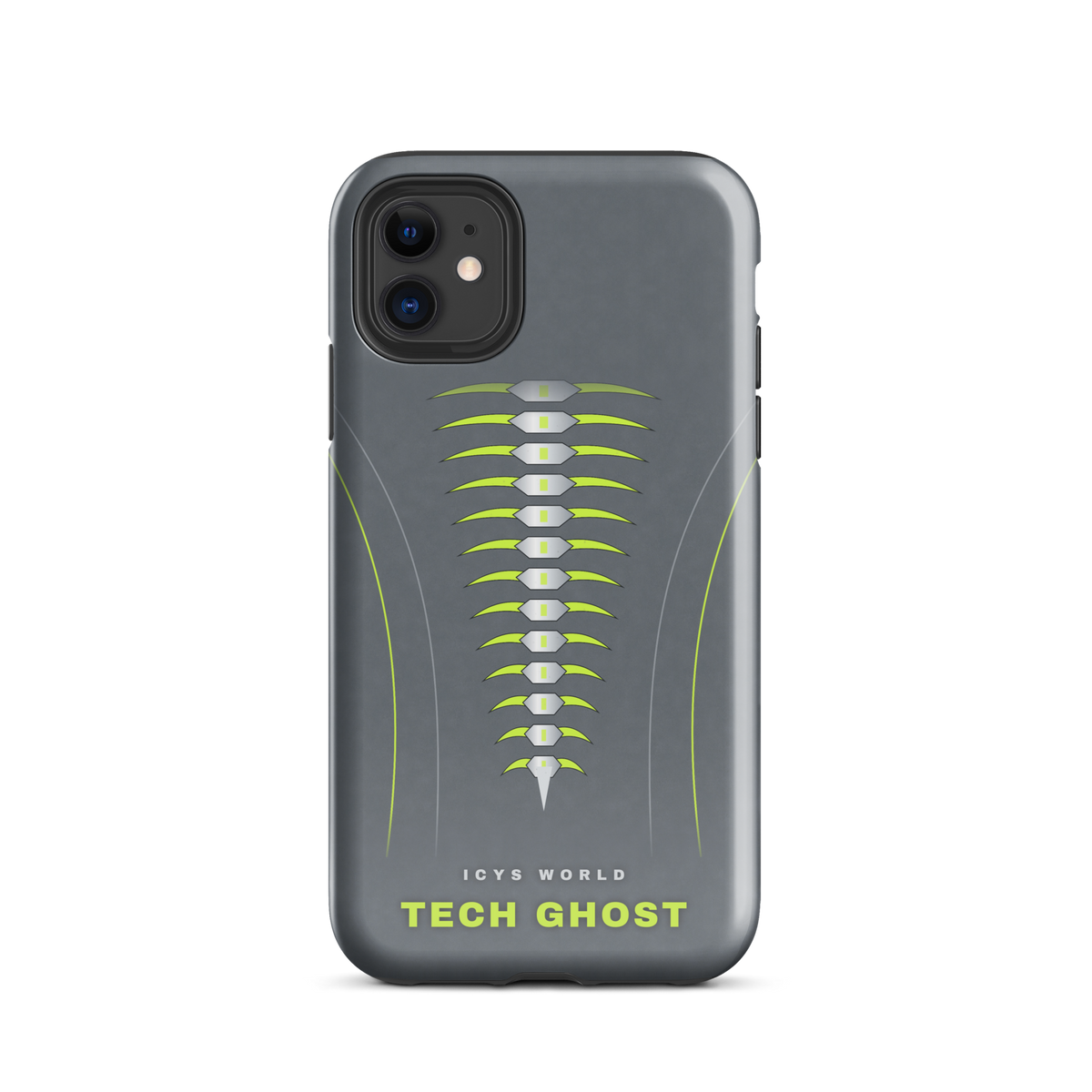 ICYS WORLD Tech Ghost iPhone case on iPhone 11, glossy finish
