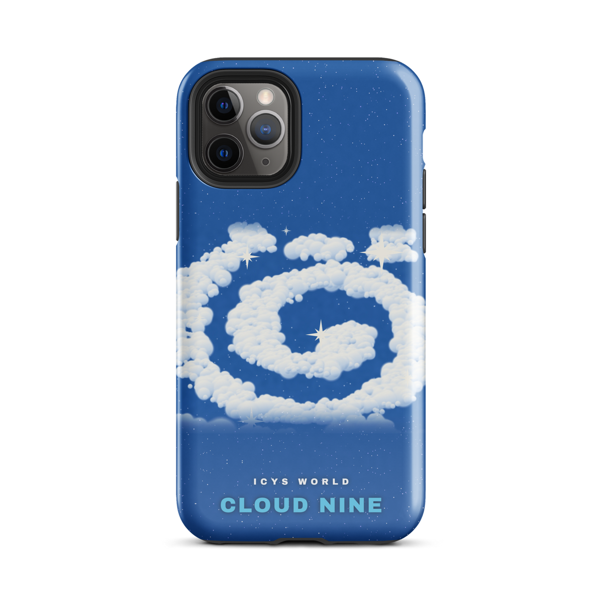 ICYS WORLD Cloud Nine iPhone case on iPhone 11 Pro, glossy finish