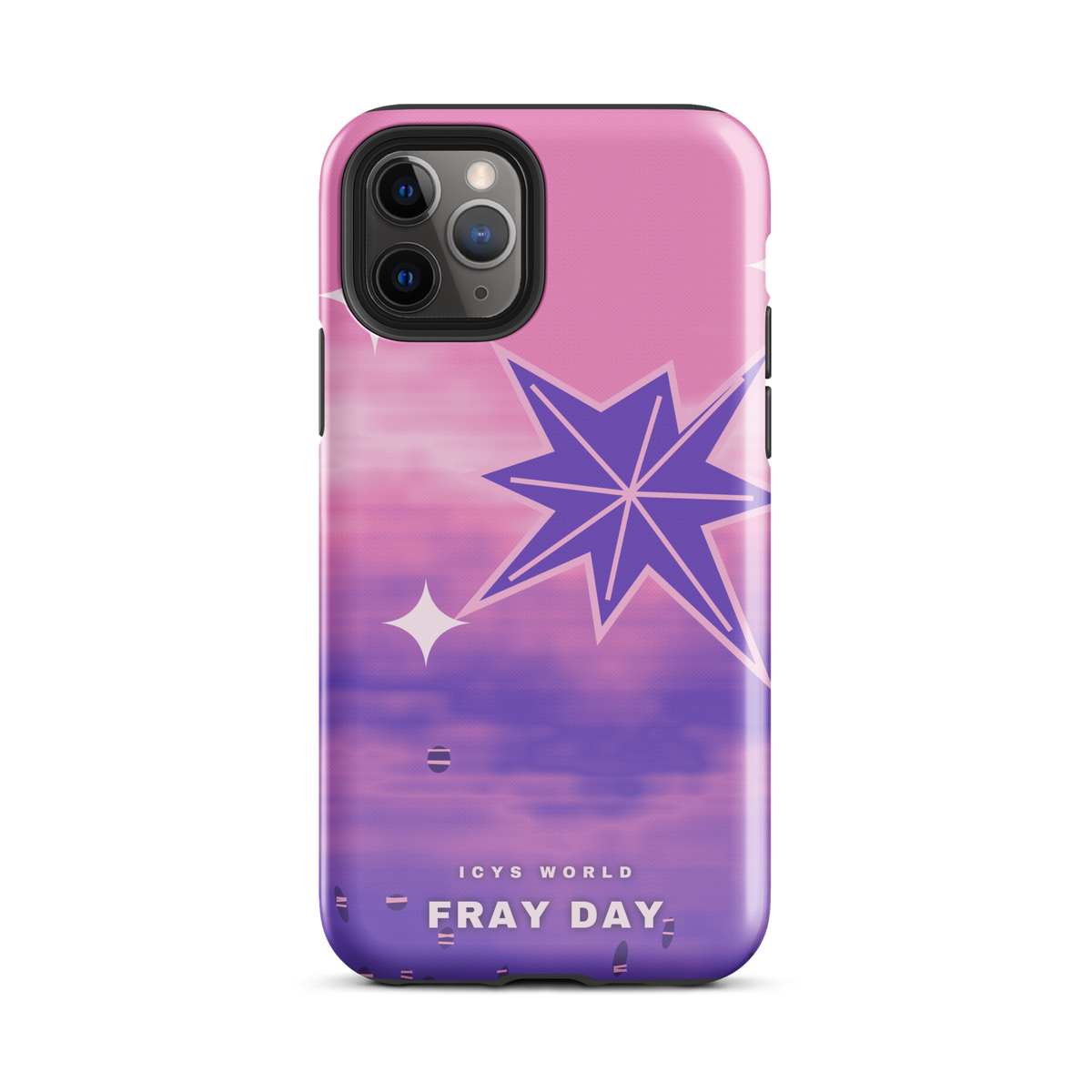 ICYS WORLD Fray Day iPhone case on iPhone 11 Pro, glossy finish