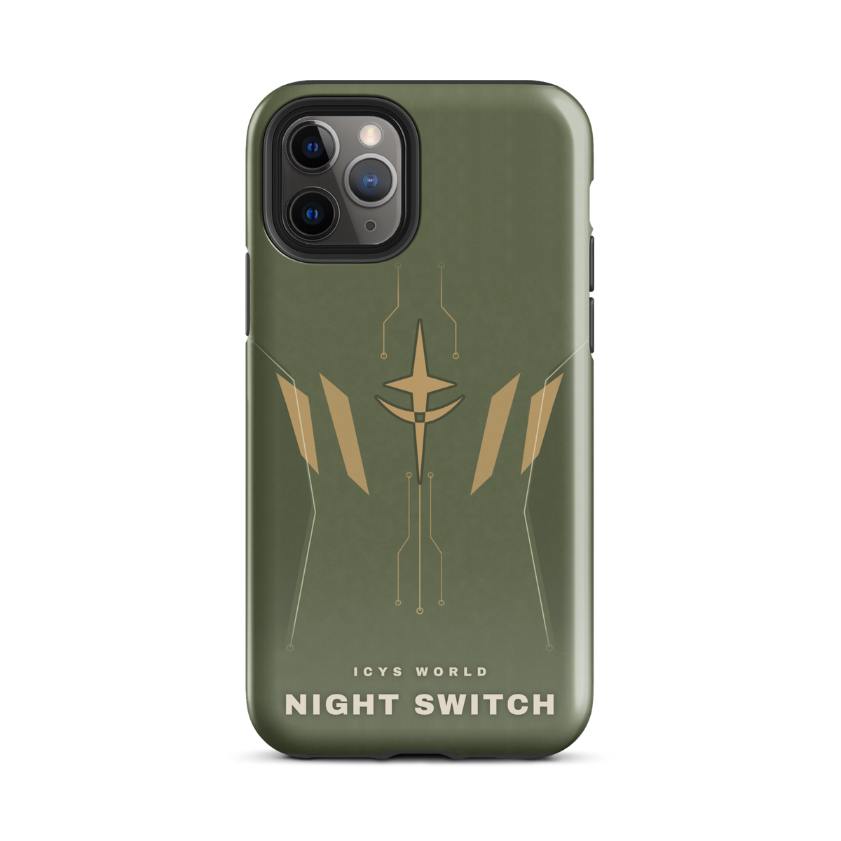 ICYS WORLD Night Switch iPhone case on iPhone 11 Pro, glossy finish