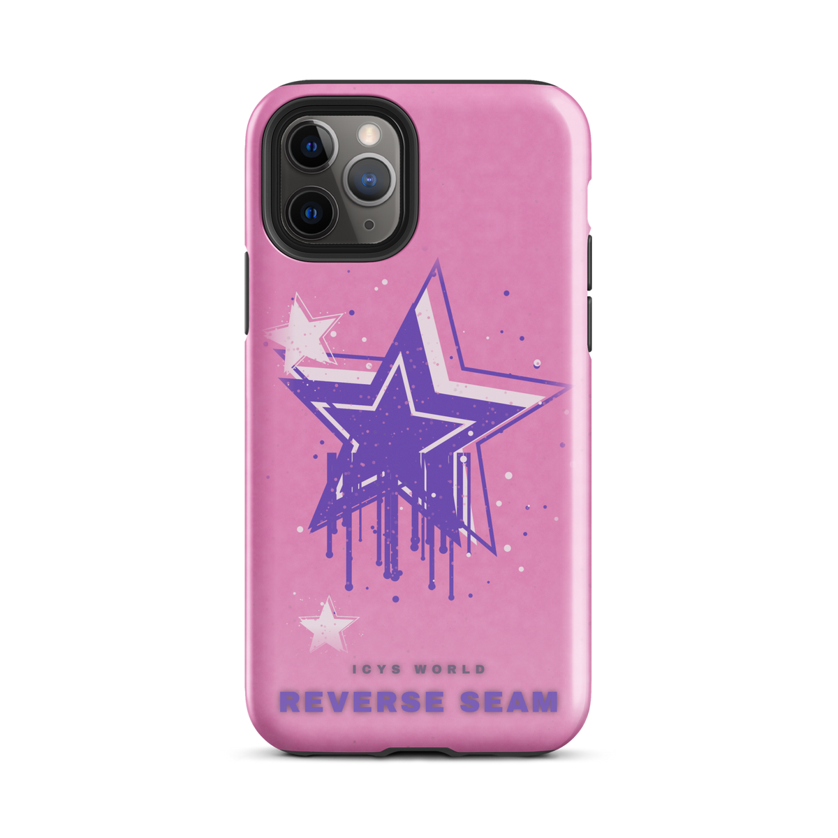 ICYS WORLD Reverse Seam iPhone case on iPhone 11 Pro, glossy finish