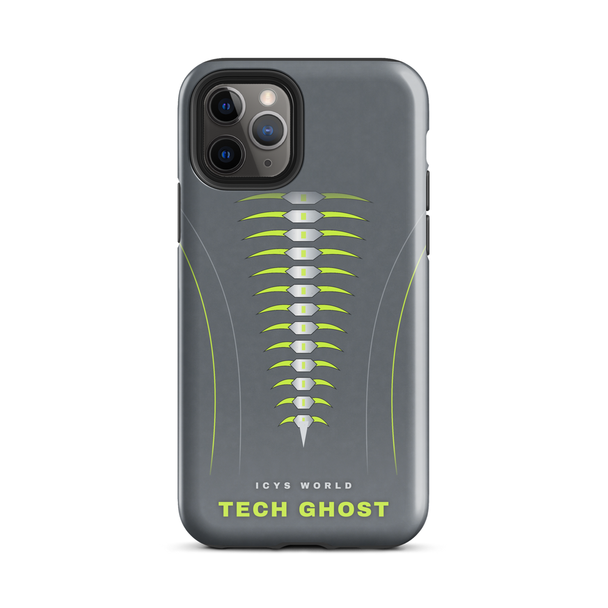 ICYS WORLD Tech Ghost iPhone case on iPhone 11 Pro, glossy finish