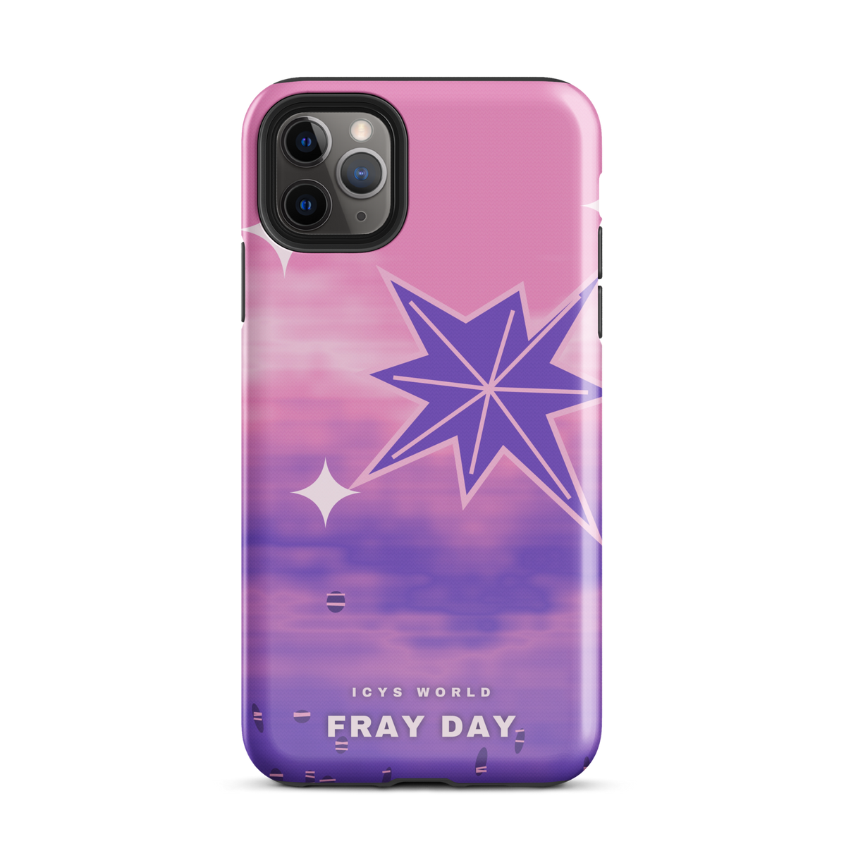 ICYS WORLD Fray Day iPhone case on iPhone 11 Pro Max, glossy finish
