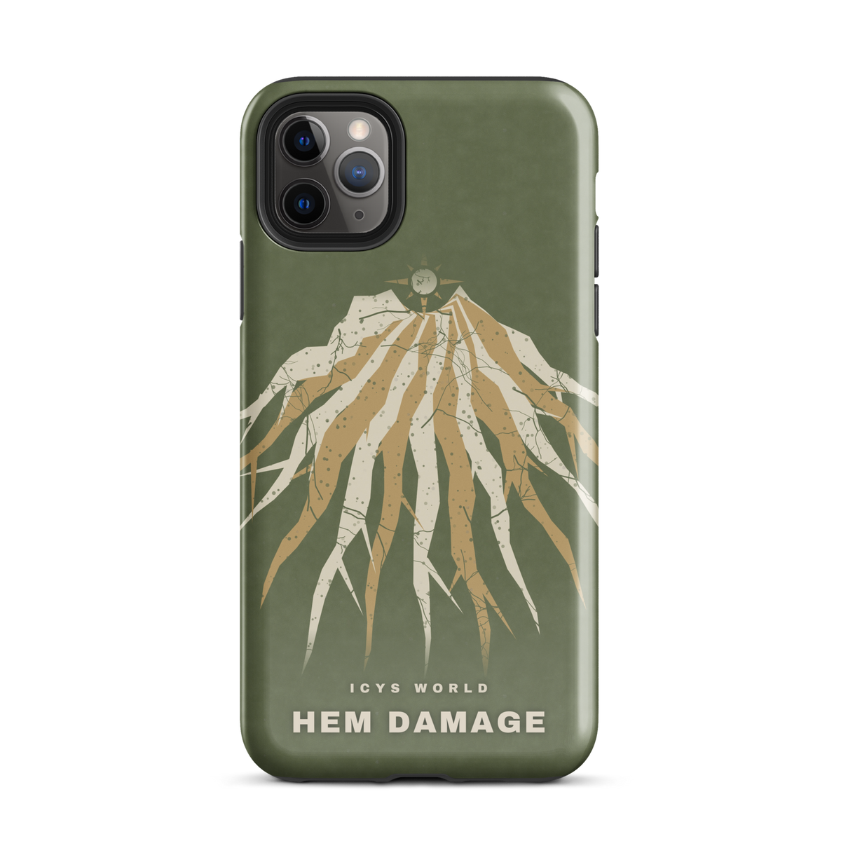 ICYS WORLD Hem Damage iPhone case on iPhone 11 Pro Max, glossy finish