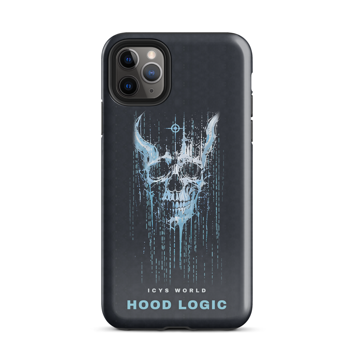 ICYS WORLD Hood Logic iPhone case on iPhone 11 Pro Max, glossy finish
